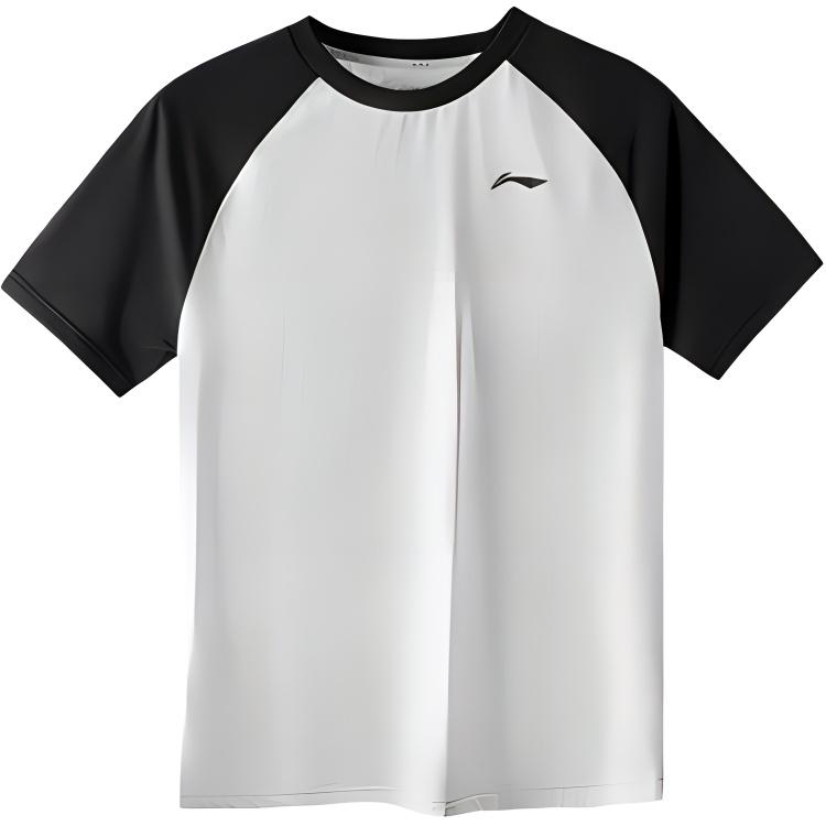 

Li-Ning Дышащая Быстросохнущая Фитнес Спортивная Футболка с Коротким Рукавом Мужская Топы Монетный Серый Черный ATSU783-2 L