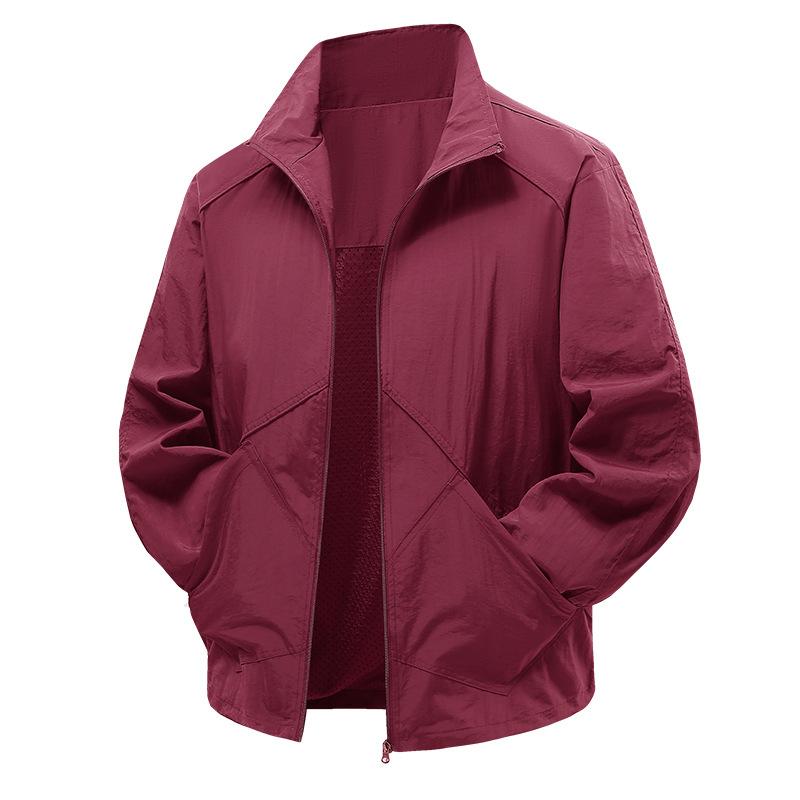 

Весенне-осенняя новая куртка со стойкой воротником, мужская ветрозащитная и водонепроницаемая уличная повседневная верхняя одежда, модный бренд, свободное мужское пальто 5XL бордовый