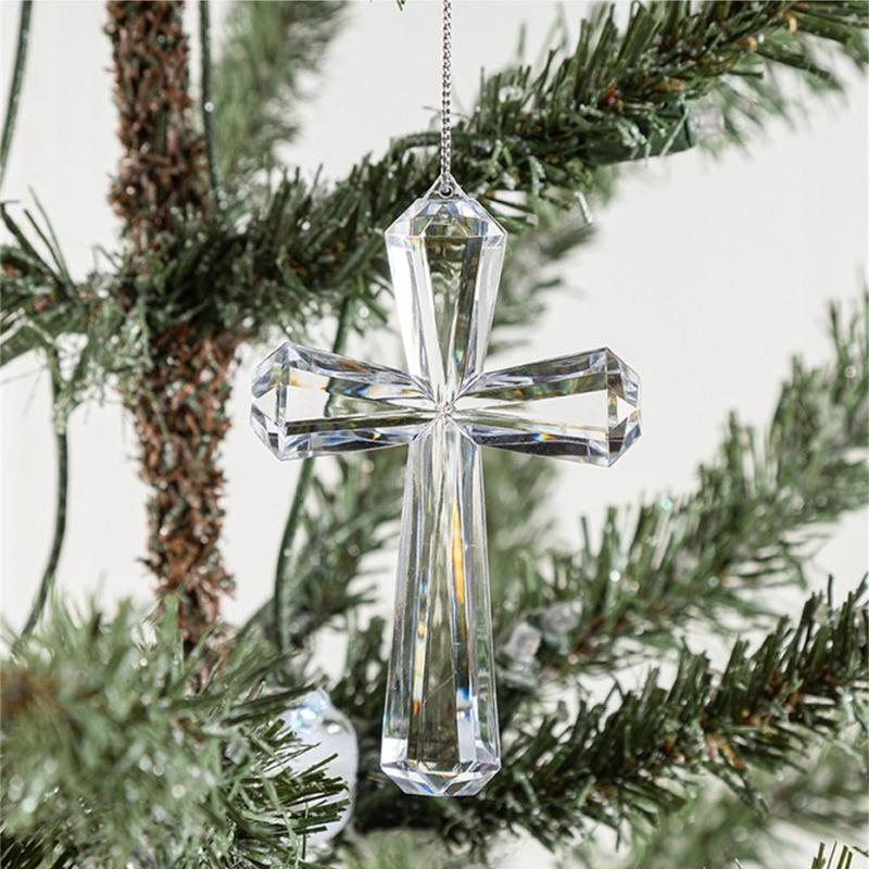 Klare Acryl Weihnachtsdekorationen Weihnachtskugel Elegante Religiöse Dekoration mit Aufhängeseil Winterparty Geschenk