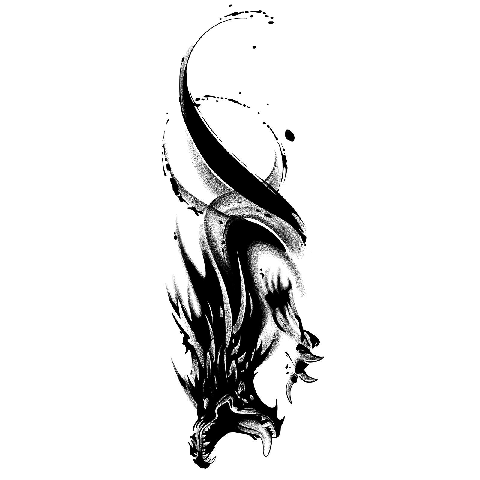 

Advanced Sense Of Thorn Wings Ferocious Tiger Butterfly Small Picture Lines Finger Waist Belly Tattoo Sticker 12*19