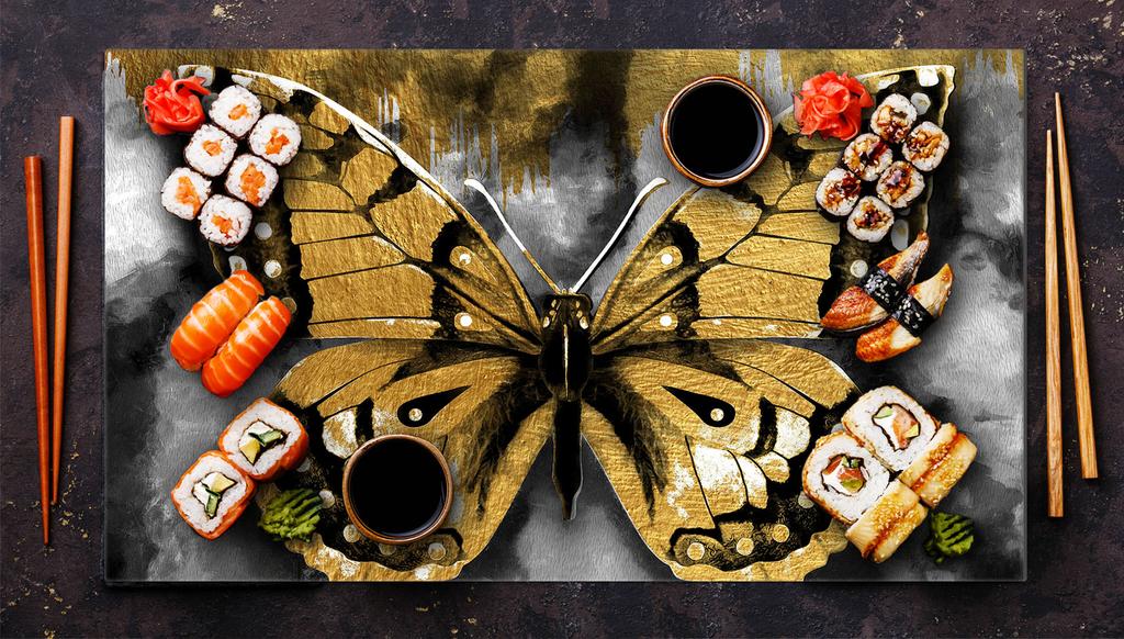 Szklana Płyta Ochronna Na Kuchenkę 90x52 Motyl
