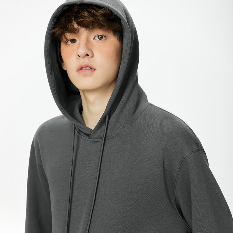 MINISO Men's Heavyweight Pullover Hoodie with Green Pine Chest Logo