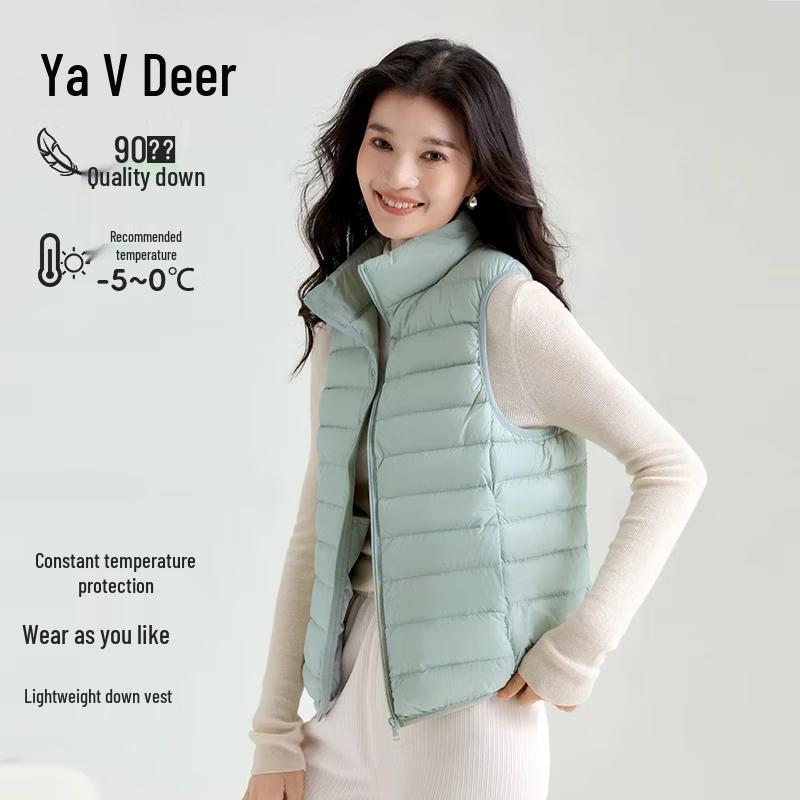 

Yalu Women s Lightweight Stand-Collar Down Vest S
