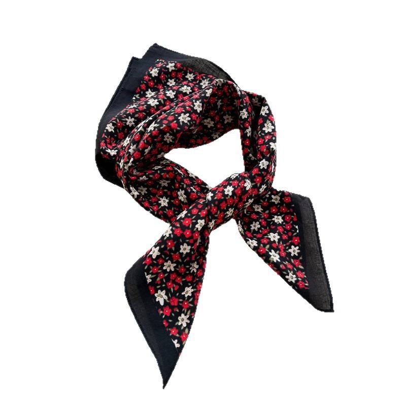 Women S Floral Printed Small Square Scarf For Travel Photo Sun Protection Decoration