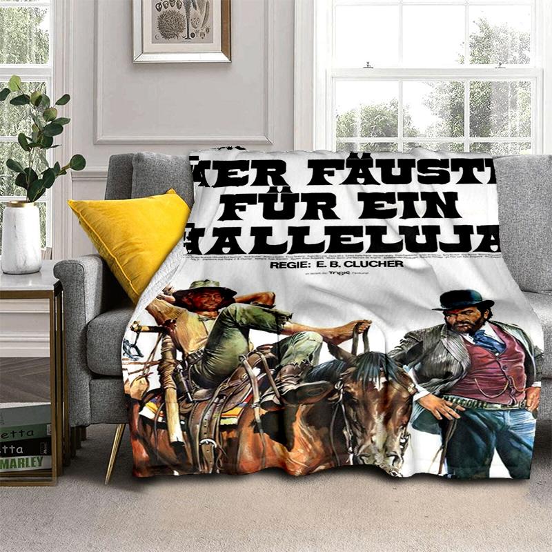 Bud Spencer Terence Hill Wirft Wirft Decke für Kindersofa Reise Wandern Picknick Beding Super Weiche Flanelldecke Geburtstagsgeschenk