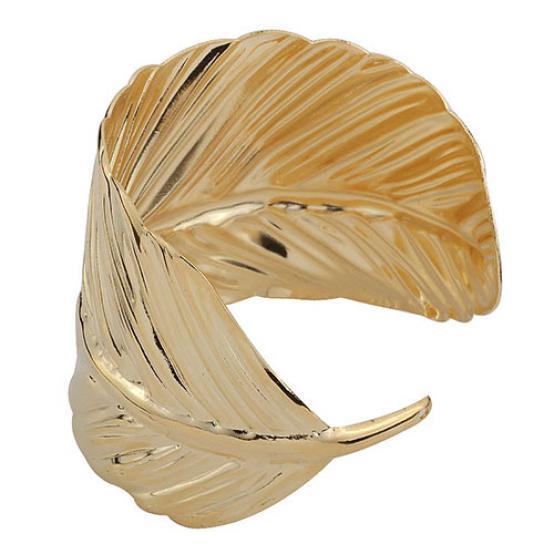 

Женский модный браслет с широкой манжетой и открытым металлическим браслетом в форме листа, ювелирные изделия золотистый