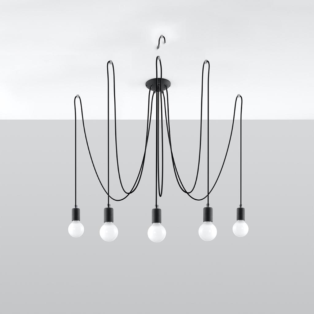 Edison Chandelier 5 Black