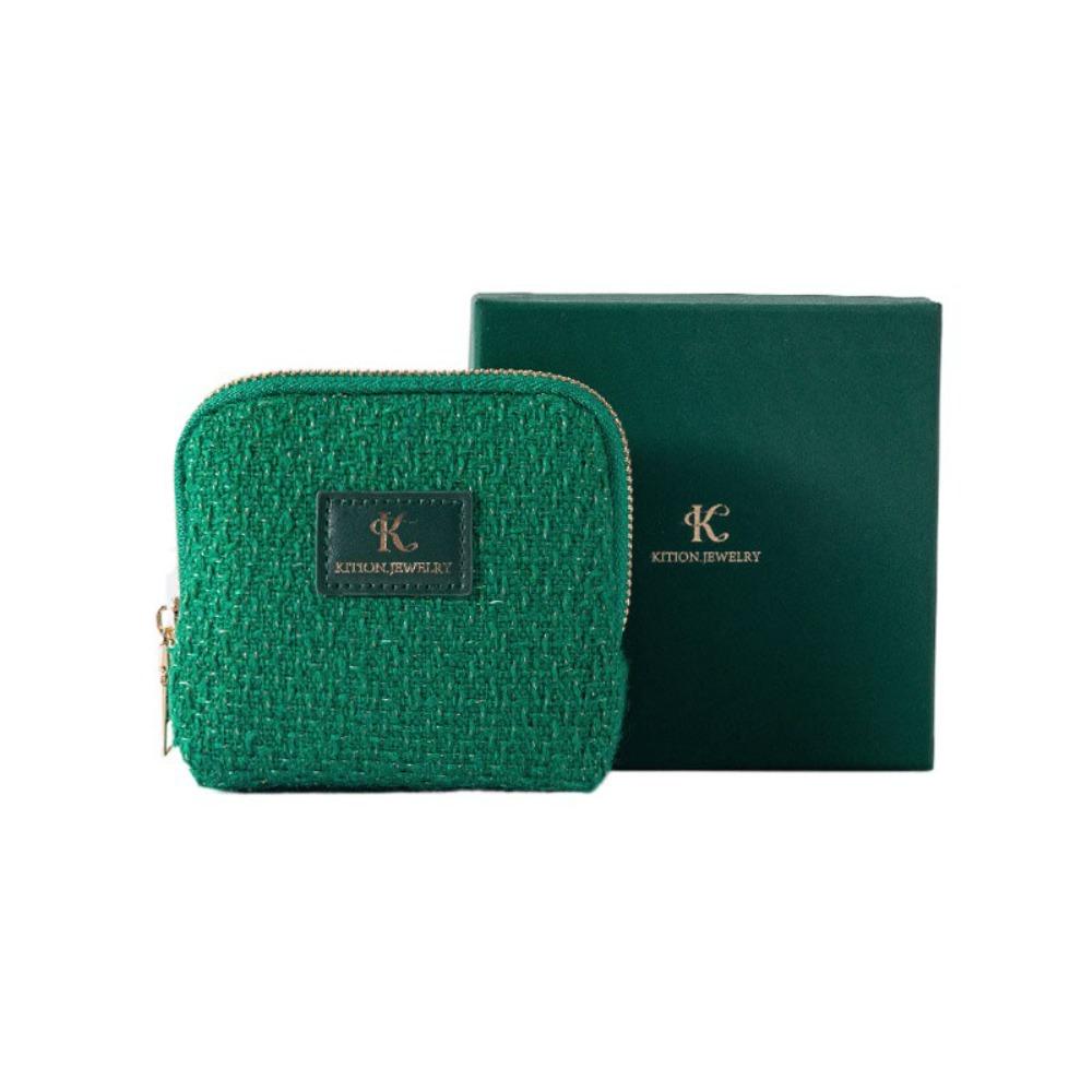 

Earrings Rings Jewelry Packing Bag Multi-layer Velvet Jewelry Holder Jewelry Storage Bag Gift зелений