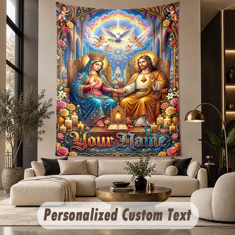 Valentine Love (78) Theme Custom Tapestry Personalized Custom Name Text Wall Hanging Tapestry Home Decor Background Cloth