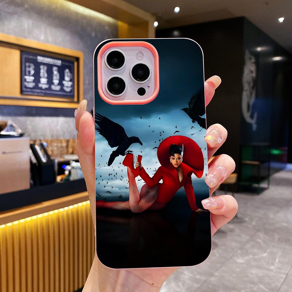 

Cardi B Jelly Double layer Pink Mobile Phone Case for iPhone 17 16 15 14 13 12 11 Air Pro Max Plus Protective iPhone 15 Plus