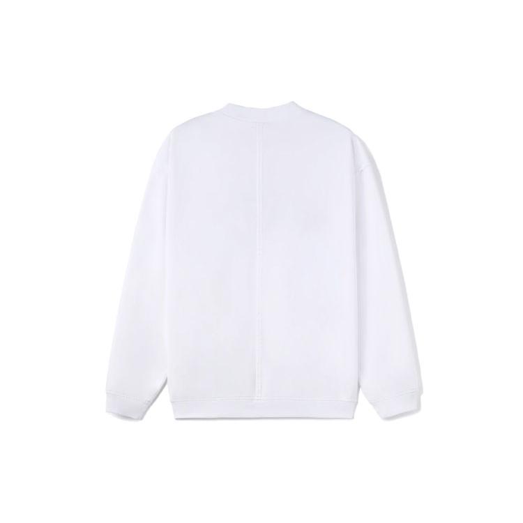 Li Ning Sweatshirts Men's White Crew Neck Moderate Regular AWDRA57-6