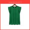 Elegant Womens Sleeveless Chiffon Tops With Timeless Design In Blue Green Red