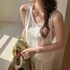 U-neck Wide Shoulder Strap Sling Vest Women's Summer New Simple Design Solid Color Inner and Outer Top Ins