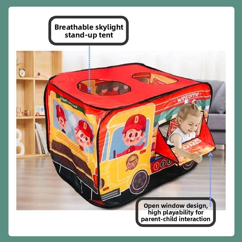 Ice Cream Car Foldable Play Tent With Ocean Ball Pool For Kids Indoor Fun