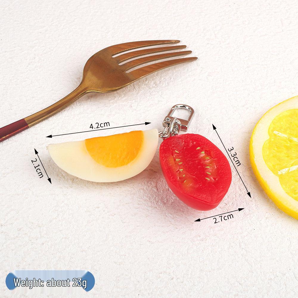 Miniature Food Keychain: Fruit, Vegetable & Beef DIY Backpack Pendant Toy