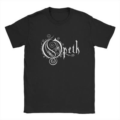 Opeth Logosu Death Metal Grubu Erkek Pamuk Yenilik Tişört Yuvarlak Yaka Vintage Müzik Albümü Tişörtleri Kısa Kollu Üstler Hediye