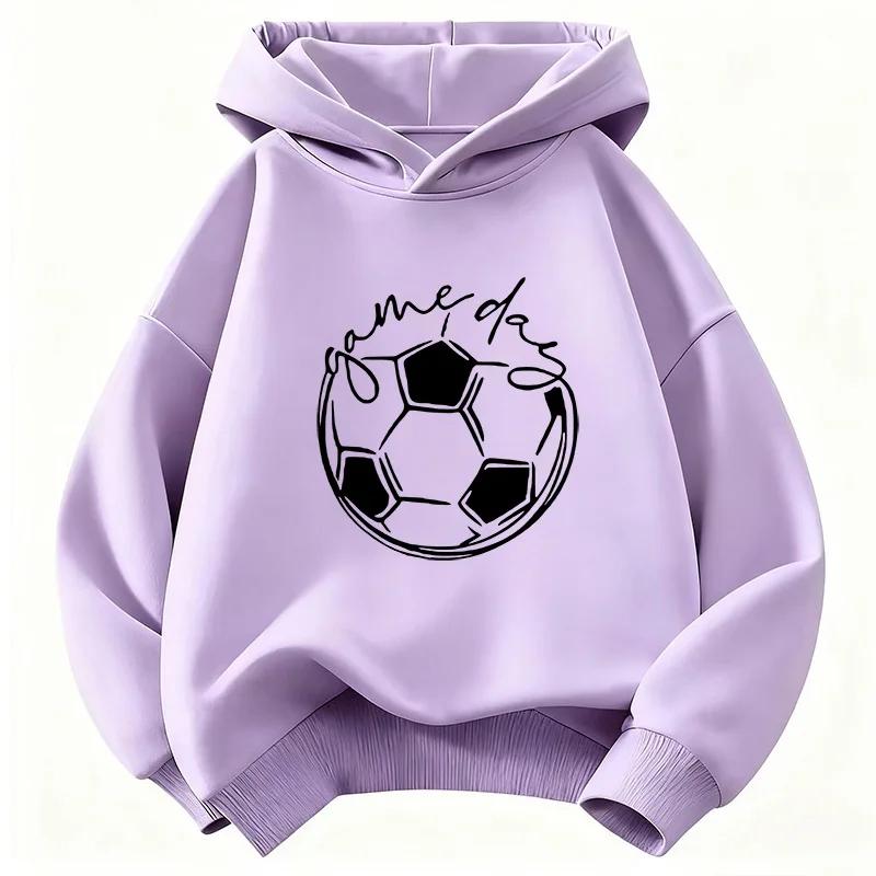 2026Funny Game Day Football Hoodie Children's Sweatshirt Hoody for Boys Girls Casual Hoodies Hip Hop Clothes