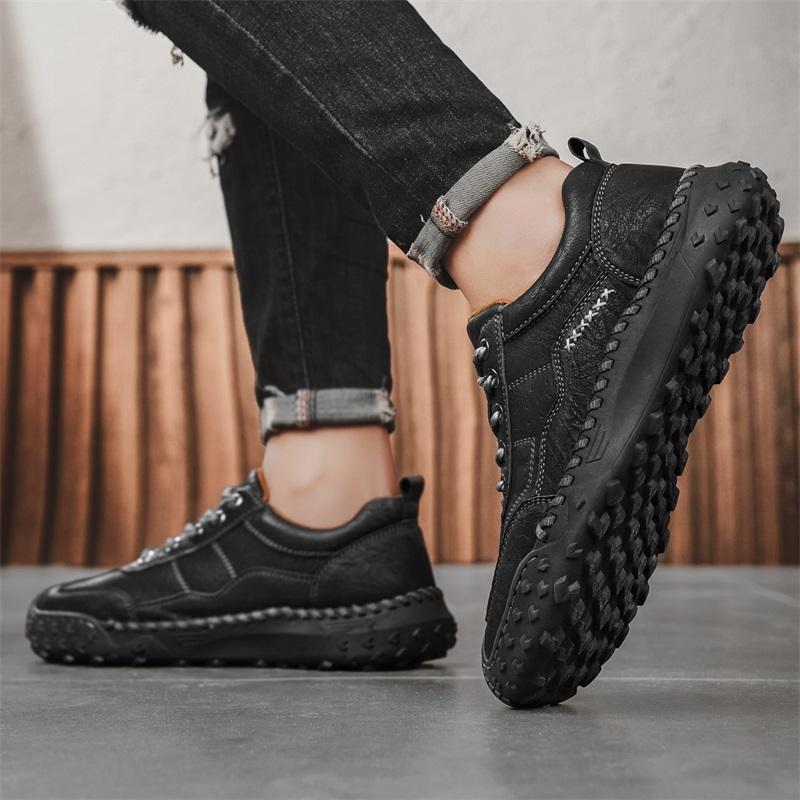 TUINANLE Casual PU Leather Men Boots Handmade Outdoor Comfortable Big Size 38-48 Business Sneakers Shoes for Men