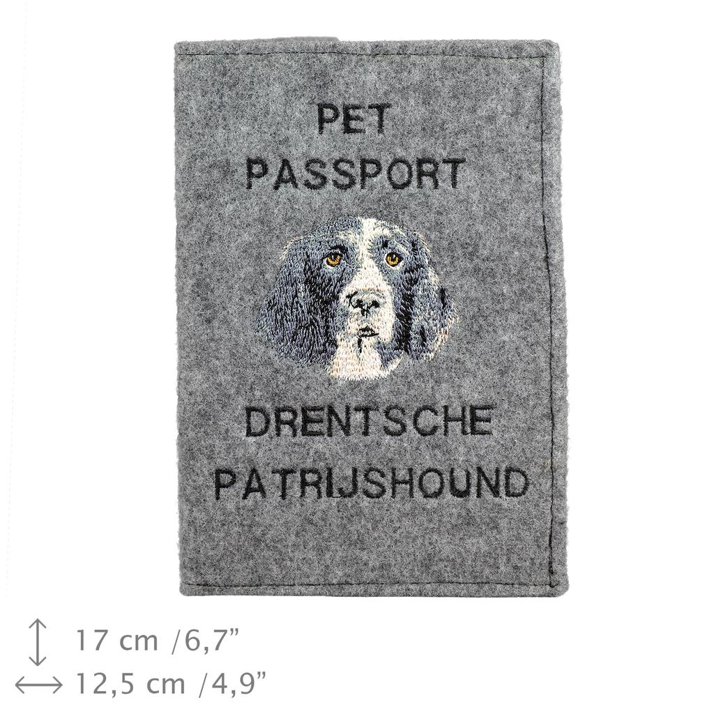 Drentse Patrijshond, Drentsche Patrijshond - Dog passport case, document case, gift for the traveller from the Art-Dog brand