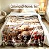 Forest Nature Theme Custom Blanket Personalized Name & Text Customized Soft Warm Throw Blanket Home Decor