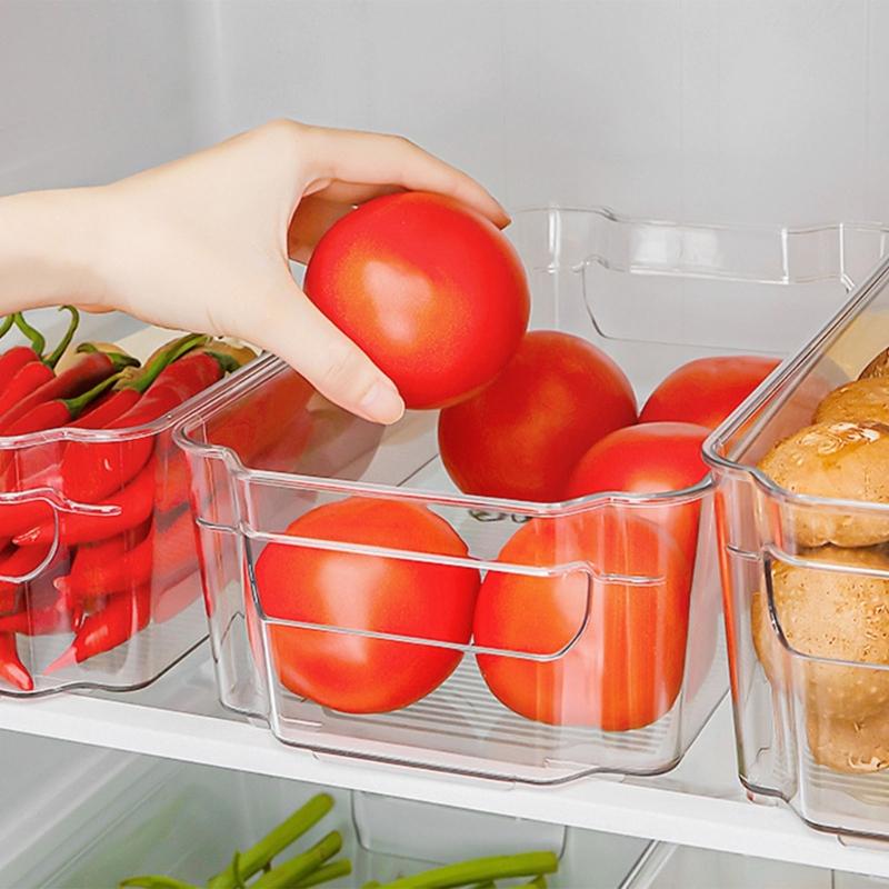 Refrigerator Organiser Container With Striped Pattern Nonstick Surfaces Airtight Space Saving Food Preservation Box