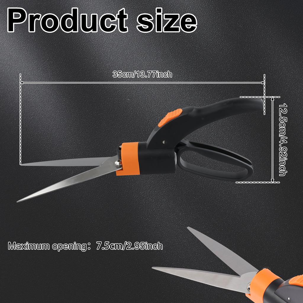 Gardening Grass Scissors Ultra-Sharp Grass Shears with 360 Degree Steel Handheld Lawn Scissors Multifunction Gardening Shears