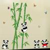 1/2pcs Cute Cartoon Panda Bamboo Wall Stickers Removable Animal Wall Decals for Living Room Staircase and Home Wall Decoration