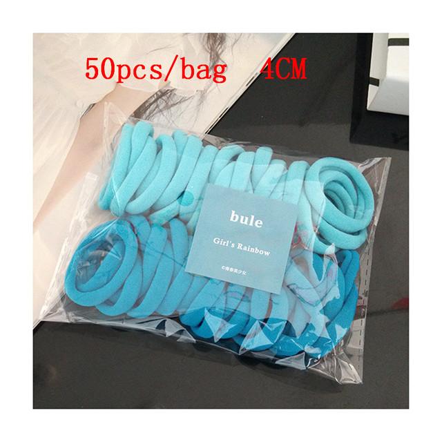 50/100PCS New Women Girls Candy Colors Nylon Basic Scrunchie Hair Tie Ponytail Hold Hair Rubber Bands Fashion Hair Accessories