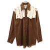 H BAR C 70s Made In USA Vintage Long Sleeve Western Shirt M Brown Men's Used