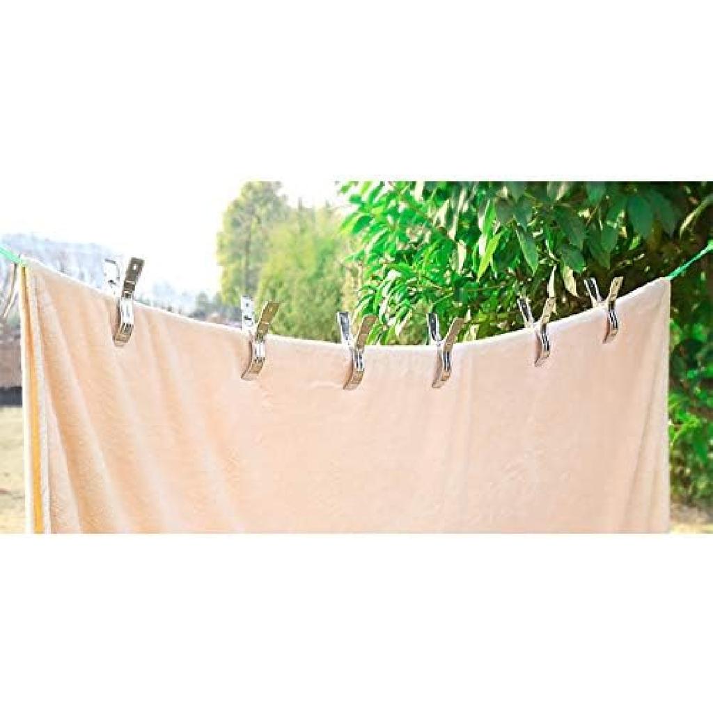 12 Pack Stainless Steel Clothespins,4.7 Inch Beach TowelClips,About Ground Pool Cover Clamps for Cruise,Boat,Blanket,Quilt,Lounge