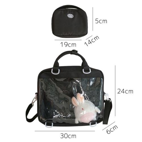 YUYAKESHI Ita-bag Shoulder Bag for Events and Handbags, Fits 20cm Plush Toys, 3-Way Outings, Transparent One-Sided Backpack, Baby/Mother Bag with Pouc