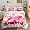 Merry Christmas Greeting Design Bedding Duvet Cover Set Duvet Cover Pillowcases (1*Duvet Cover 2*Pillowcases, Without Duvet Insert)
