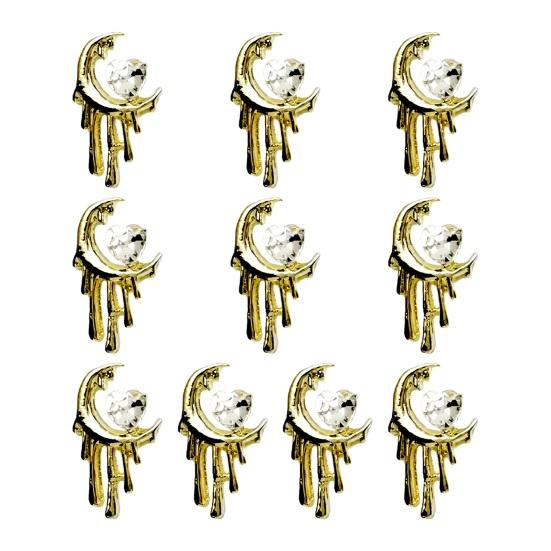 10 ks DIY nail art kamínky Ornament 3D srdce Měsíc Kříž Netopýr Umělý krystal na kovových přívěscích Kreativní šperky Dekorace Příslušenství pro pouzdro na telefon