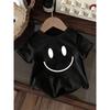 European sizes Girls' Casual joyful Pattern Short Sleeve Top, Round Neck T-Shirt Suitable for Summer Wear