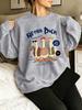 Retro Duck Feeling Cool Live Free Printed Pullovers Women Fleece Sportswear Autumn Crewneck Sweatshirt Y2K Loose Clothes