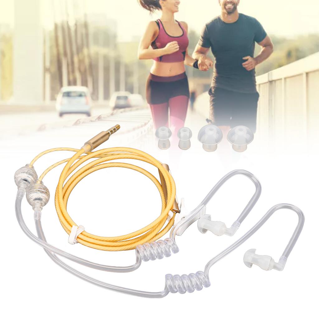 Tube Earbuds Ergonomic Radiation Noise Reduction Portable Binaural 3.5mm Tube Headset for Laptop Tablet
