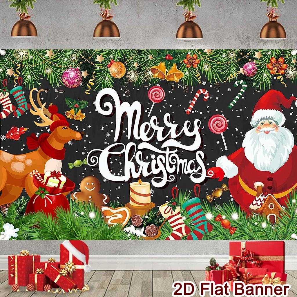 Merry Christmas Banner Backdrops Santa Claus Background Christmas Decorations 2025 for Home Navidad Natal Noel New Year 2026