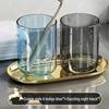 Bei Yi Pin Borosilicate Glass Couple Toothbrush Cup Set