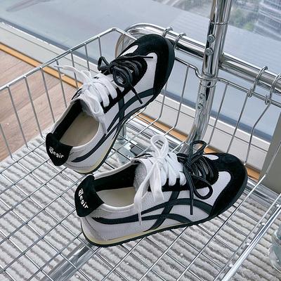 Damen Leder Frühling und Sommer neue flache Sport-Damen vielseitige Damenschuhe Retro Freizeitschuhe Damen