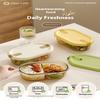 Microwave Glass Lunch Box For Office Workers Separated Heat-Resistant Lunch Box Bowl Sealed And Kept Fresh With Lid