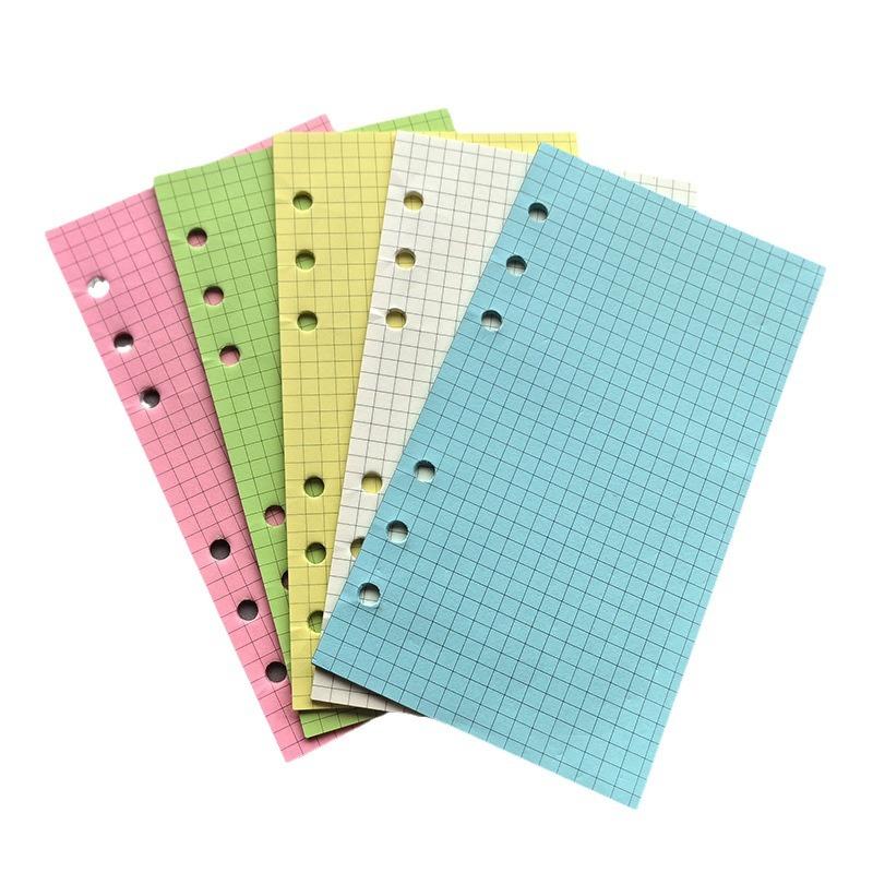 A5 A6 50 Sheets Loose-leaf Colorful Refill Inner Page Line Blank Grid Inner Page Inside Paper Stationery