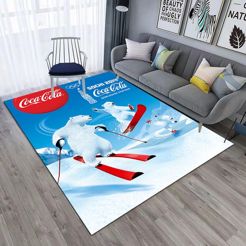Christmas gift Halloween themed cola beverage Coca Cola carpet is suitable for living room and bedroom doormats office balcony decorative carpet V25