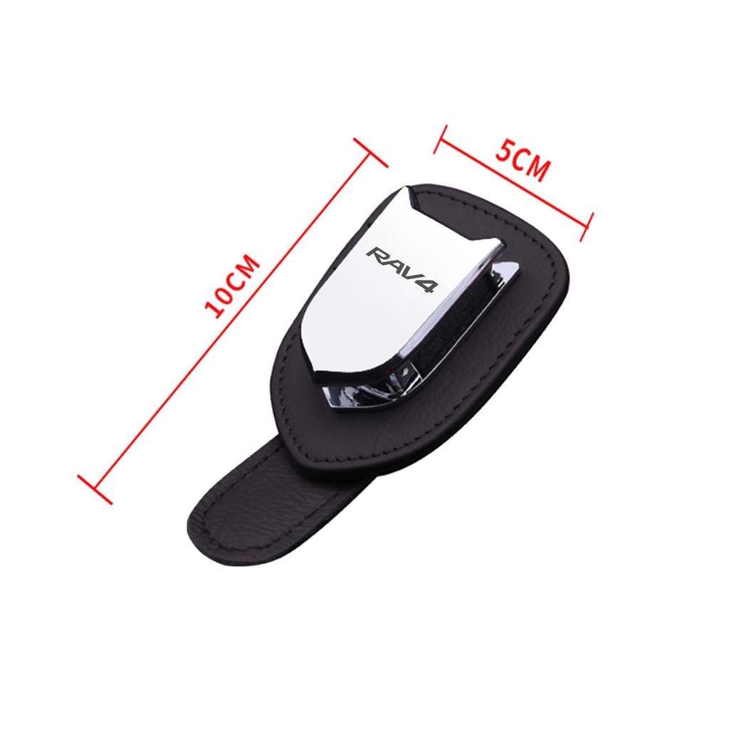 Car Sun Visor Glasses Clip RAV4 Leather Red