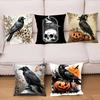 1pc Vintage Black Crow Pillow Case Square Bedroom Sofa Leisure Comfort Cushion Car Living Room Home Decoration