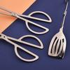 2 PCS Rust Proof Food Tongs Silver Buffet Tongs Durable Serving Tongs  Salad Cake Bread