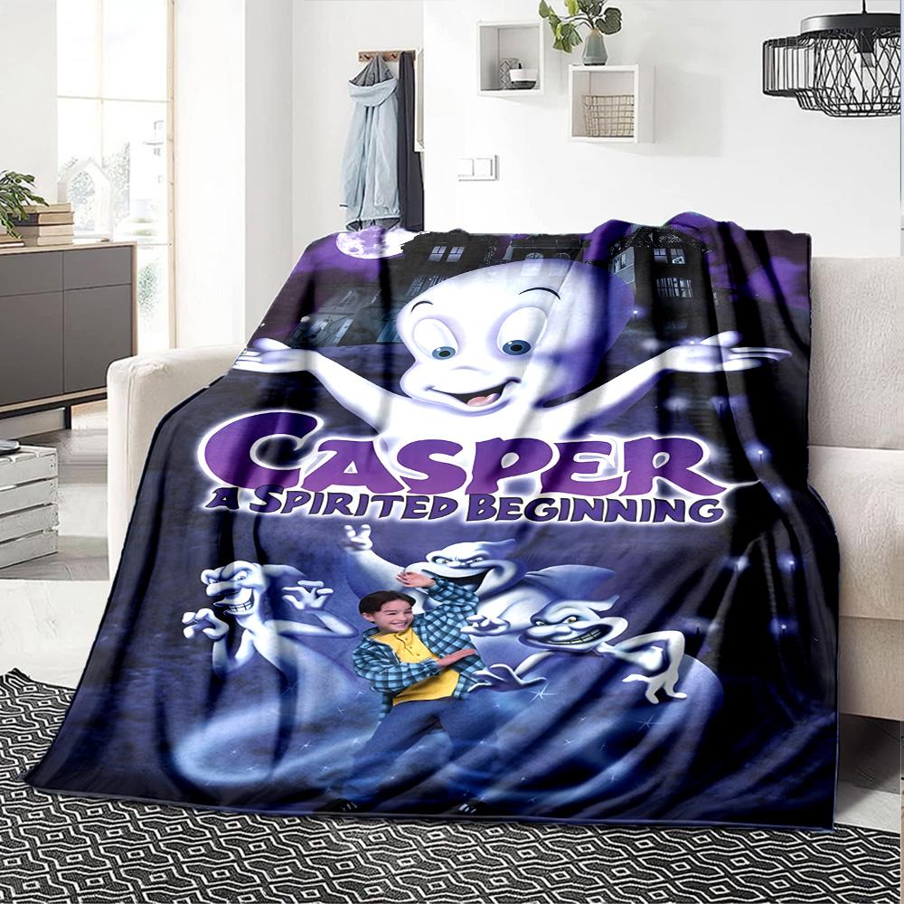 1pc Casper2 Blanket, Gift, for Men and Women, Soft Blanket, Good for Sofa Bed Couch Travel, Lightweight Flannel Blanket