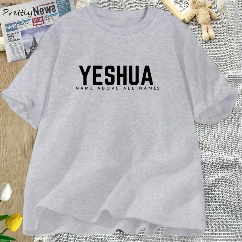 Vintage Yeshua Christliches T-Shirt Damen Glaube T-Shirt Jesus Baumwolle Kurzarm Buchstabendruck T-Shirt Unisex Streetwear Gott Oberteile