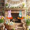 Colorful Rabbit Gnome Ornament Handmade Craft Faceless Plush Doll  Easter Holiday