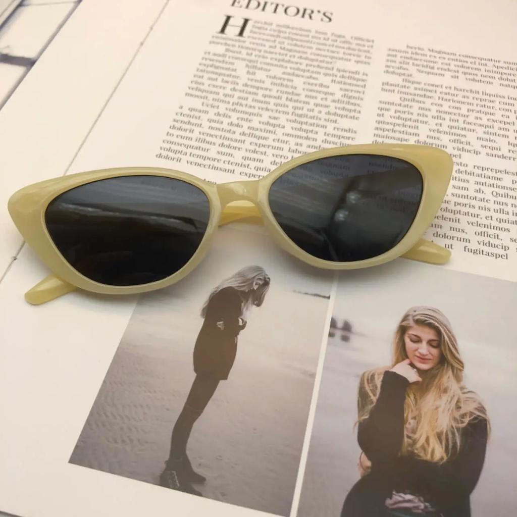 New Cat Eye Sunglasses Fashion Women Shades 90s Slim Glasses Brand Designer Summer Eyewear Beach Sun Protection Sun Glasses