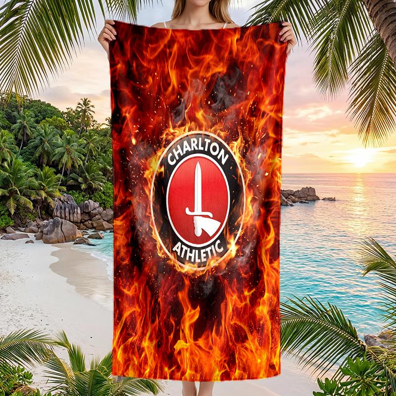 Telo da Spiaggia Asciugatura Rapida Charlton Athletic FC Stampa Microfibra Assorbente Portatile da Viaggio per Nuoto